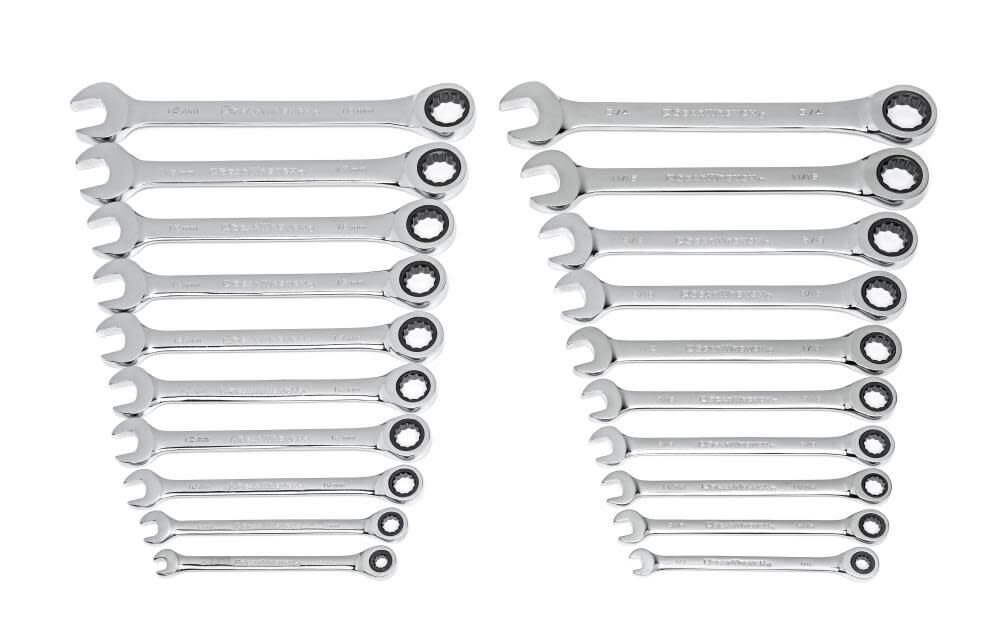 GEARWRENCH SAE/Metric Ratcheting Combination Wrench Set 20pc 35720-06 from GEARWRENCH