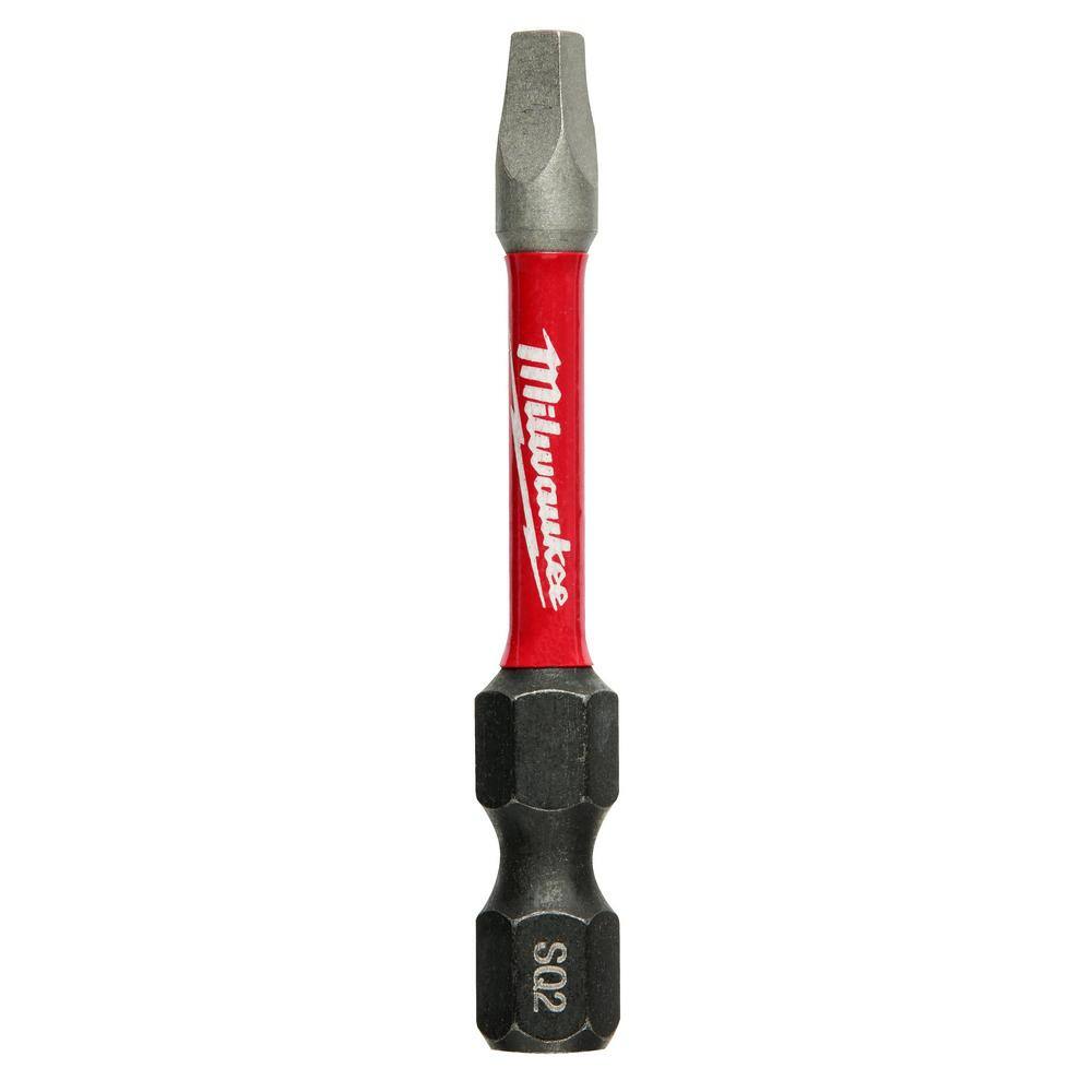 MW SHOCKWAVE Impact Duty 2 in. Square #2 Alloy Steel Screw Driver Bit (15-Pack) 48-32-5010