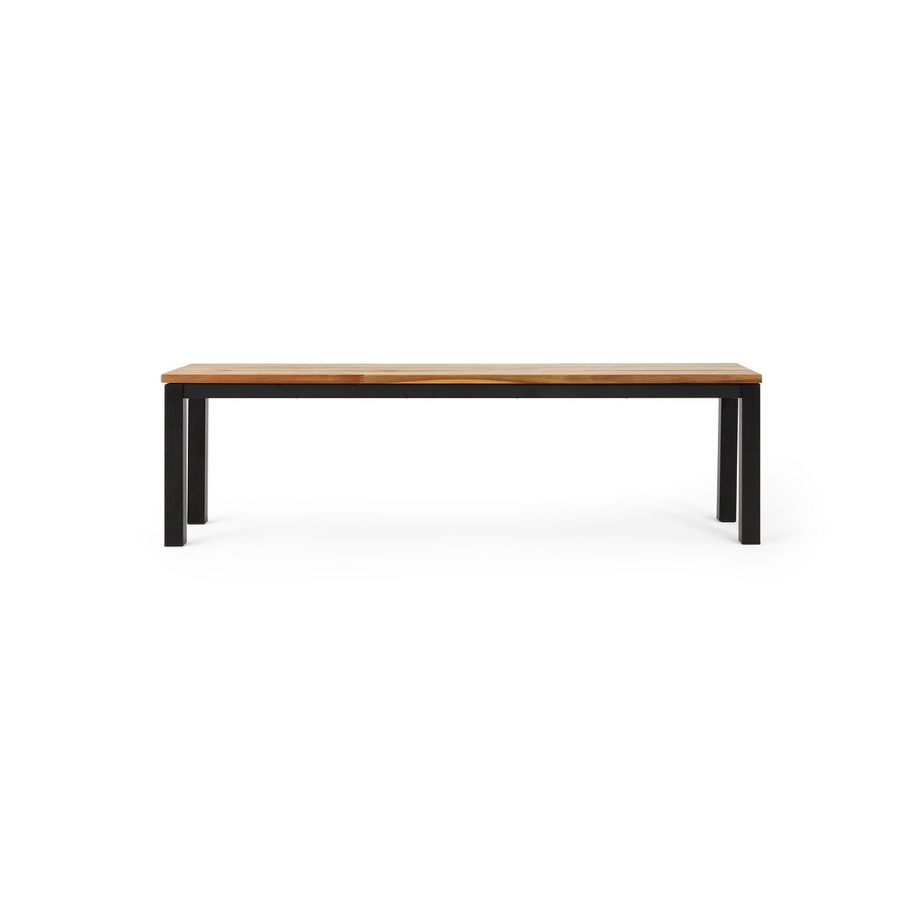 Lindsey Outdoor Outdoor Modern Industrial Acacia Wood Bench by Christopher Knight Home