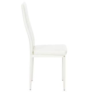 Karl home White PU Leather Metal Side Chair Dining Chairs (Set of 6) 303868581552