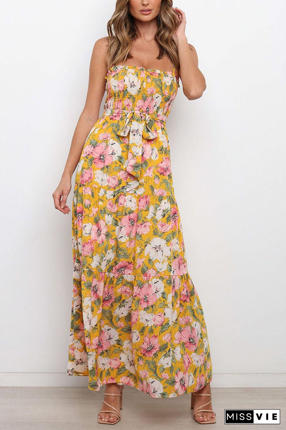 Love In The Air Tiered Floral Maxi Dress