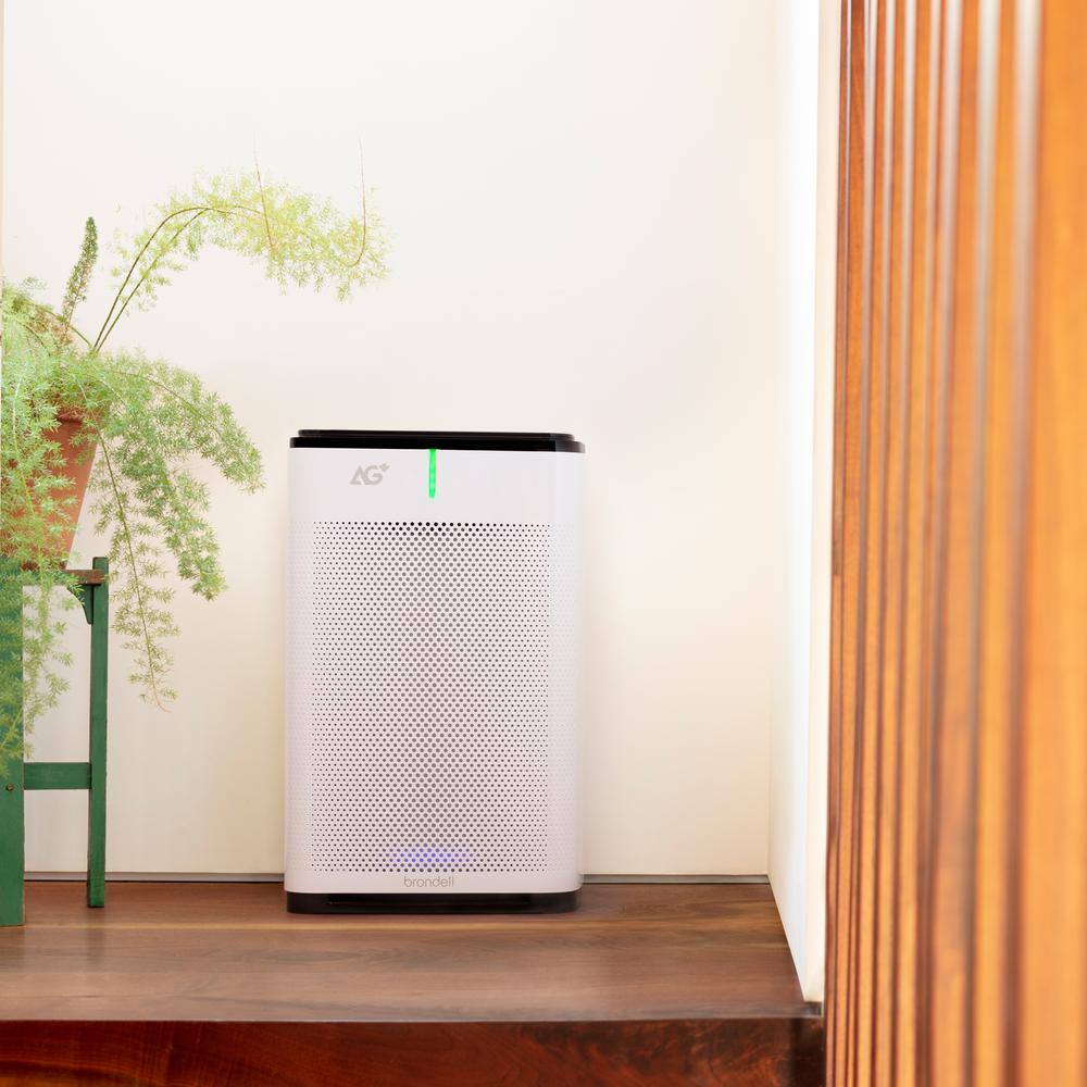 Brondell Pro Sanitizing HEPA Air Purifier with AG+ Technology for Virus Bacteria Allergens HEPA (up to 1655 sq. ft.) P700BB-W