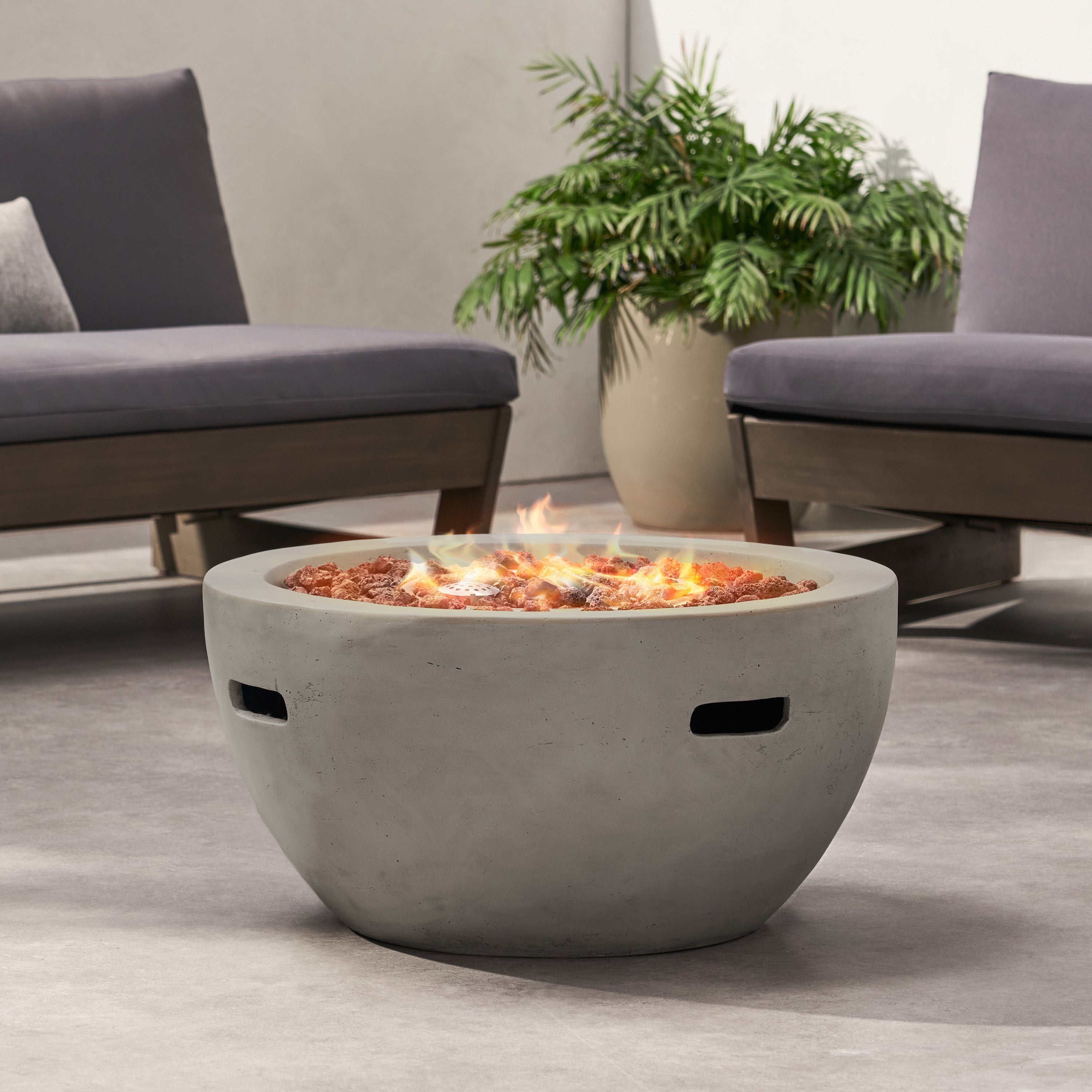 Toulouse Outdoor 40,000 BTU Lightweight Concrete Fire Pit Bowl (No Tank Holder)