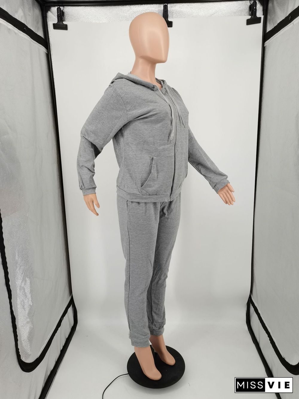 Zipper Hooded Sweatshirts Sport Pants Tracksuit