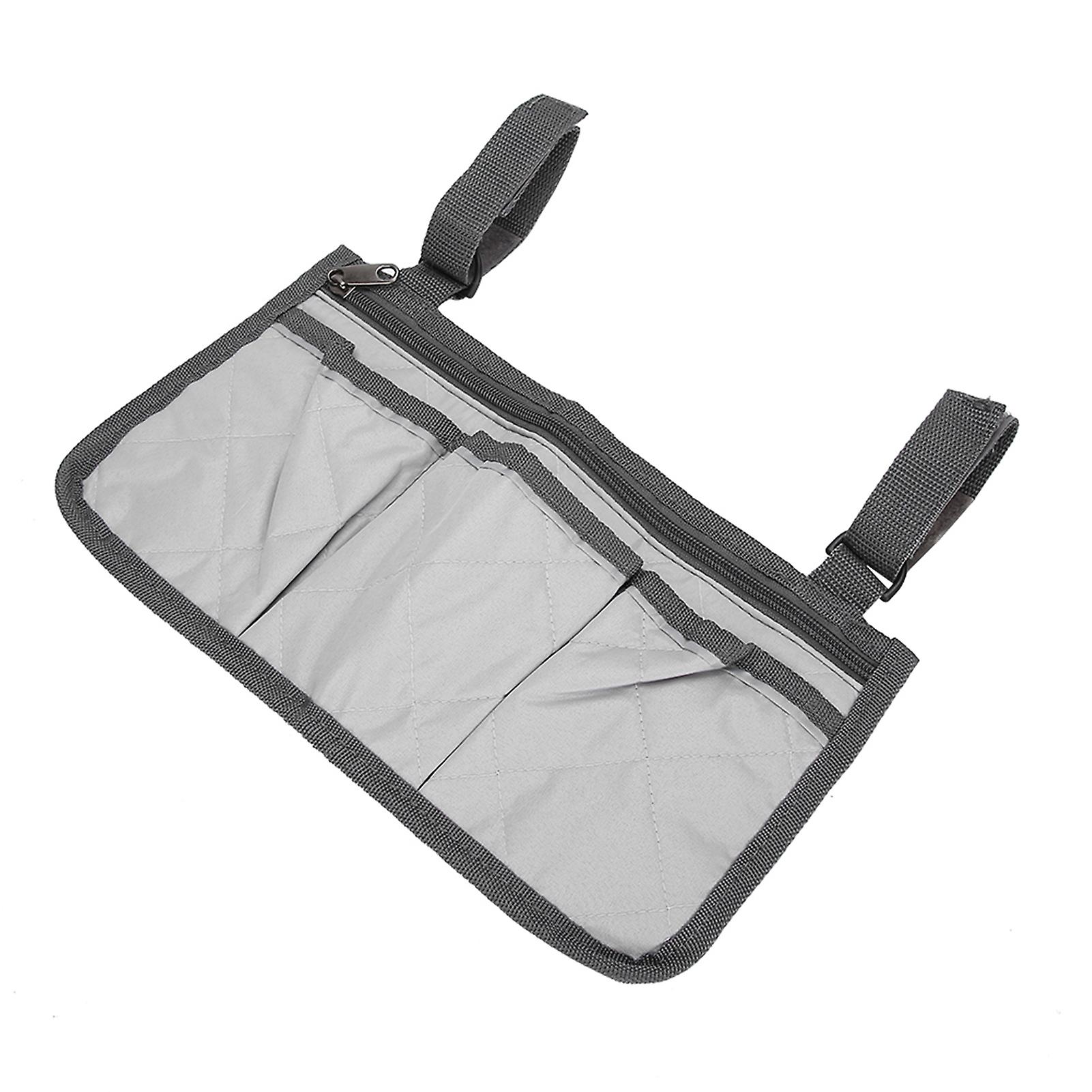 Wheelchair Bag Pouch Pockets Large Capacity Hanging Bag Storage Organizer Armrest Pouch Handy Baggray