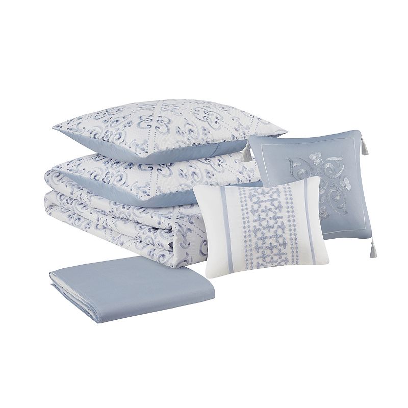 Madison Park Amia 6-Piece Comforter Set With Throw Pillows