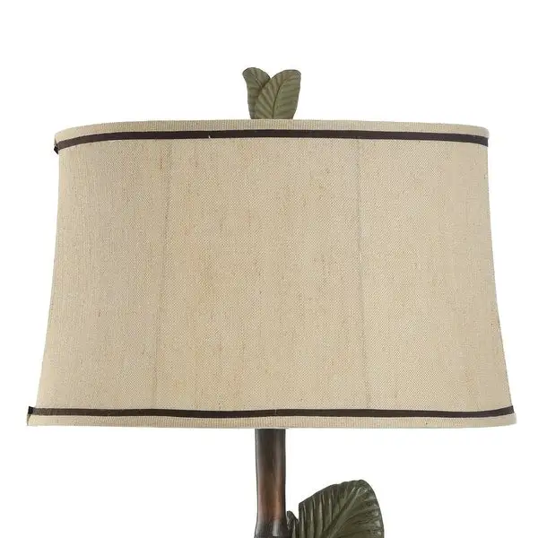 StyleCraft Islamadora Wentworth Bronze and Gray Table Lamp - Beige Softback Fabric Shade