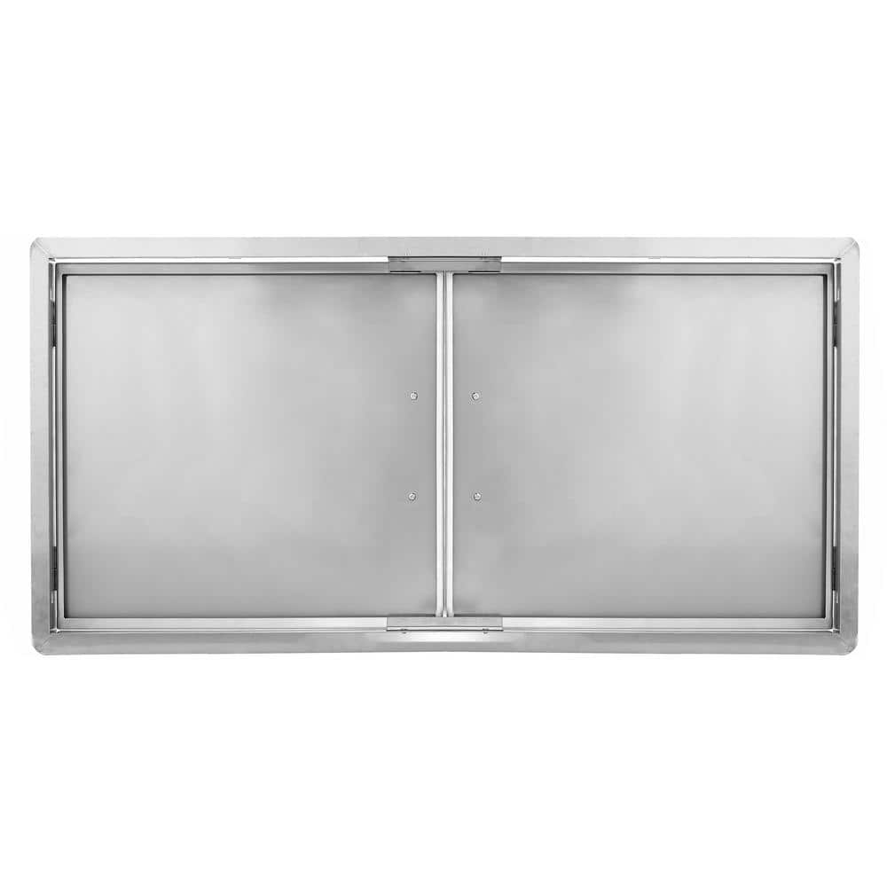 AdirHome 42 in. Stainless Steel Single Face BBQ Grill Double Access Door Panel 302-42-SF