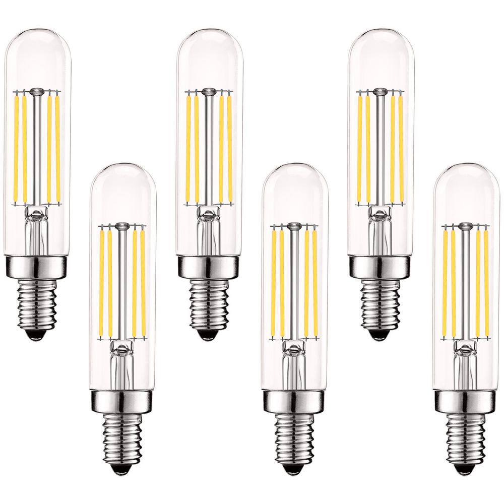 LUXRITE 60-Watt Equivalent T6 T6.5 Dimmable Edison LED Light Bulbs 5-Watt UL Listed 4000K Cool White (6-Pack) LR21658-6PK