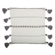 Mina Victory Life Styles Braided Stripes Tassels Throw Pillow