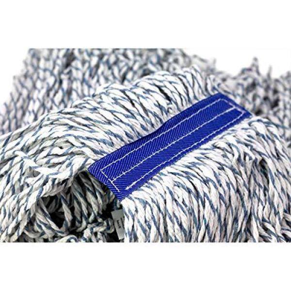 KLEEN HANDLER Nano Microbial Cut End Finish Mop 1.25 in. Universal Headband Blue (Pack of 6) BLKH-ES-NMFM-1WBL