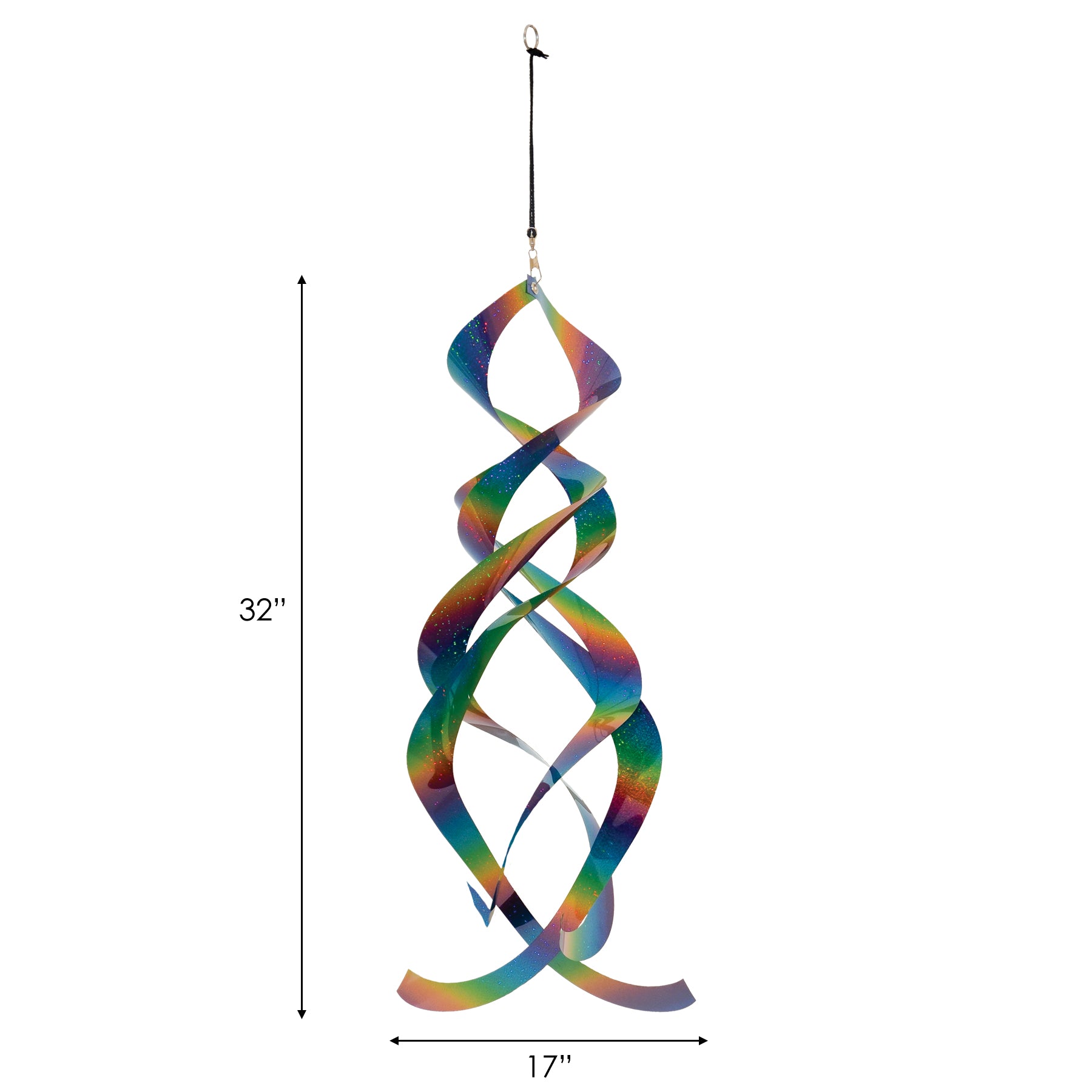 In the Breeze 4890 — Rainbow Whirl Spin Quartet — Mylar Wind Spinner — Humane Animal Deterrent for Gardens