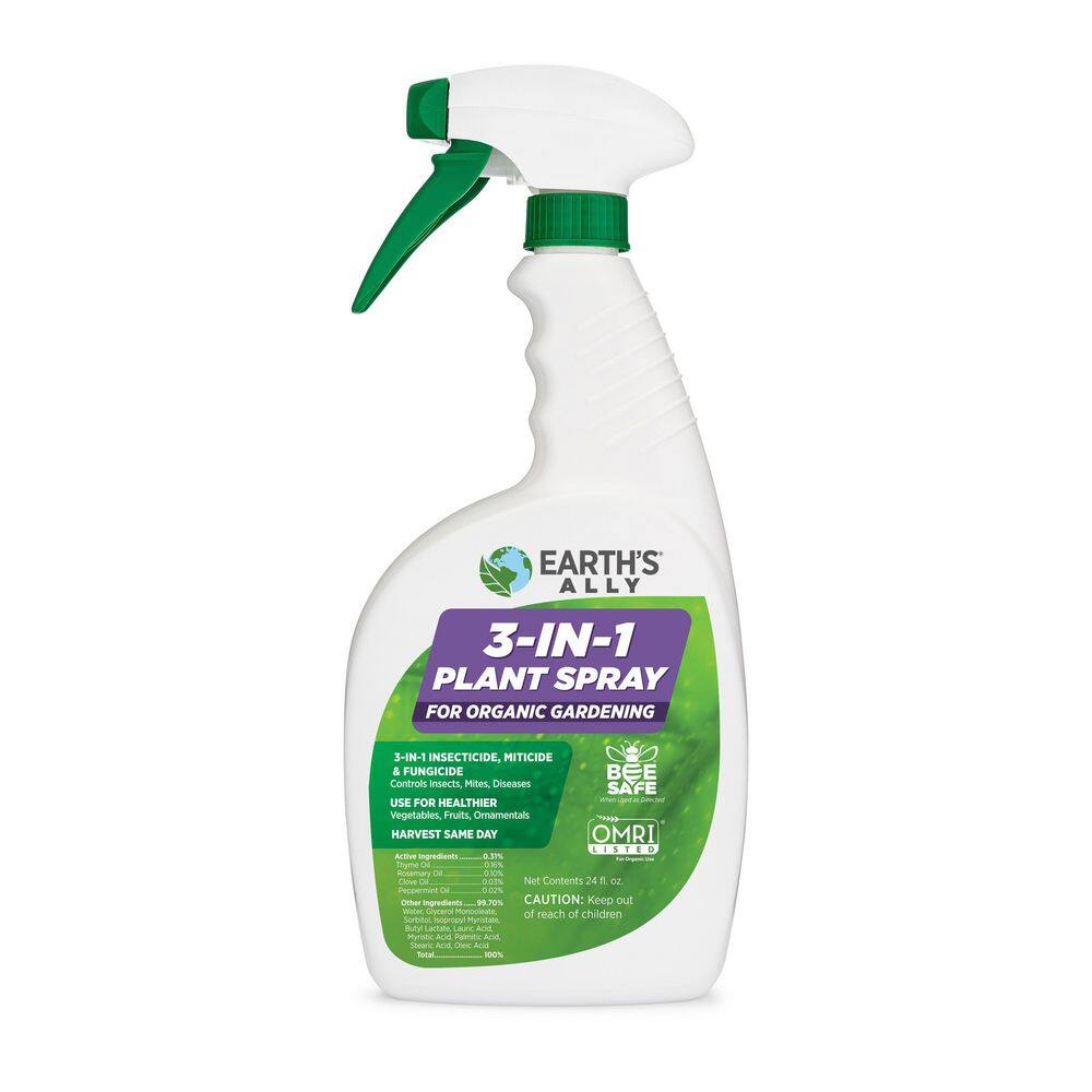 EARTH'S ALLY 24 oz. Ready-to-Use Insecticide Miticide Fungicide 3-in-1 Plant Spray 10283