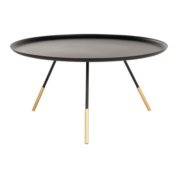 SAFAVIEH Orson Coffee Table W/ Metal Gold Cap-Black / Gold - 29