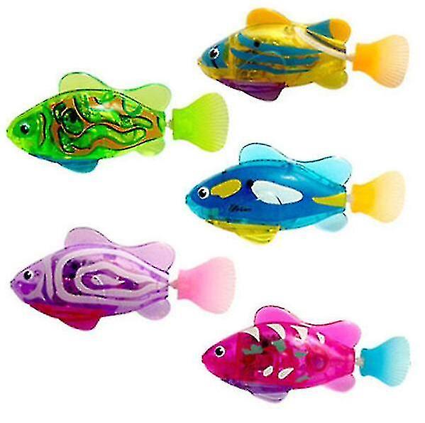 Interactive Swimming Robot Fish Toy For Cat And Dog With Led Light，  Activated In Water Magical Electric Toy - 2 Pcs Interactive Robot Fish Toys For C