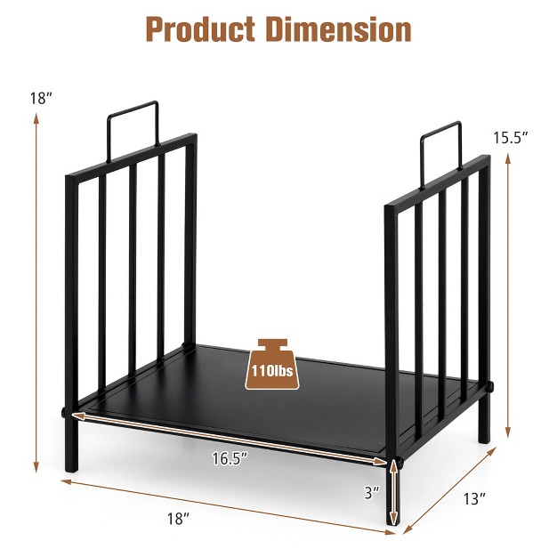 Costway 18 x27 x27 firewood Storage Rack Steel Firewood Storage Log Holder W Handle