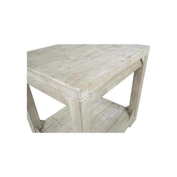 Fregine Whitewash Casual Rectangular End Table