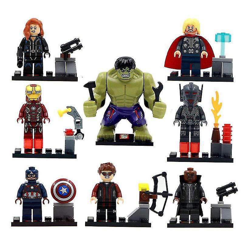 8 Pieces Of Hulk Assembling Building Blocks Minifigure Toys