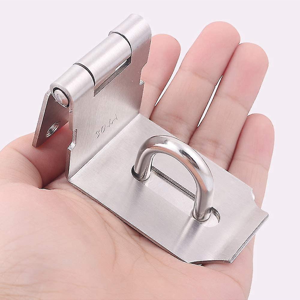 Right Angle Door Clasp Stainless Steel Door Lock Hasp Padlock Clasp Padlock Holder With Screws， Silver