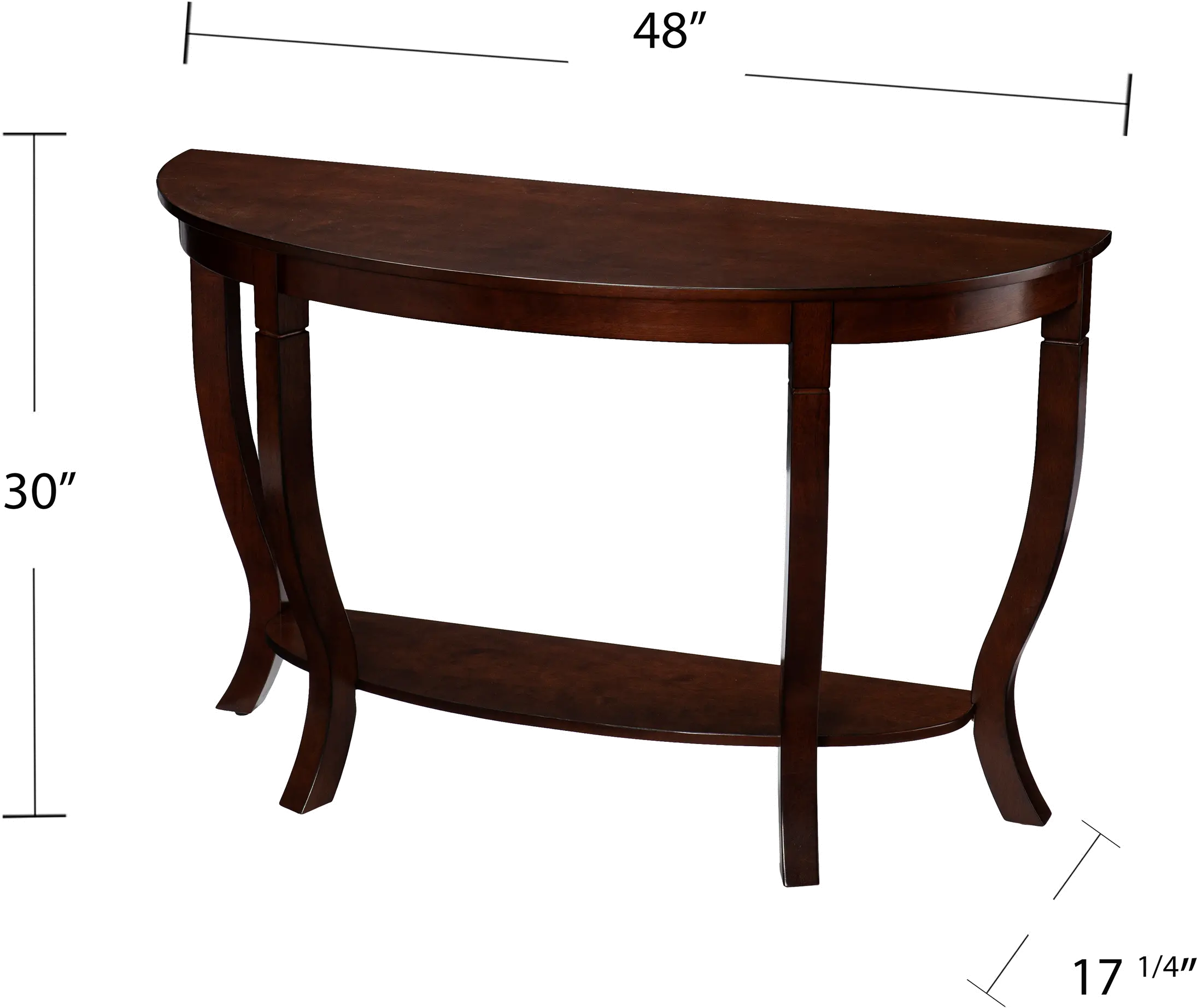 Findlay Demilune Brown Console Table