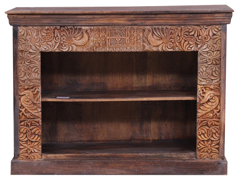 Altenburg Carved Frame Reclaimed Wood Media Console TV Stand   Traditional   Entertainment Centers And Tv Stands   by Sierra Living Concepts Inc  Houzz