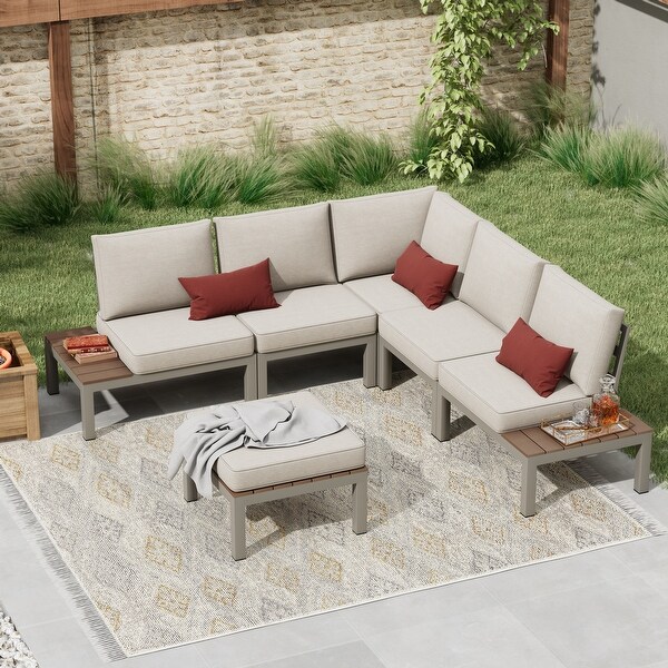 Corvus Fox Bay Aluminum Outdoor 6piece Sectional Sofa Set