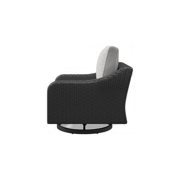 Signature Design by Ashley Beachcroft Handwoven Wickerlook Swivel Chair