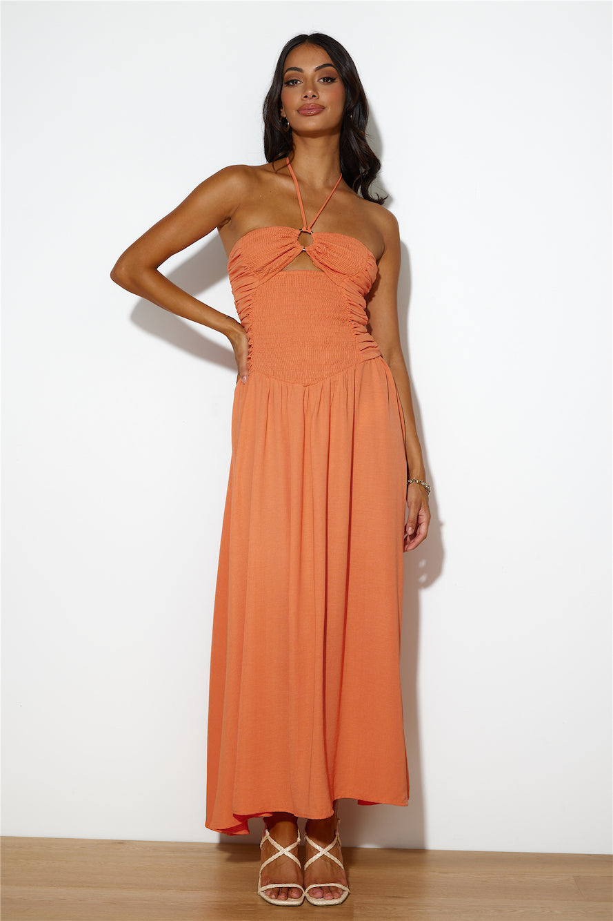 Go Back In Time Maxi Dress Orange