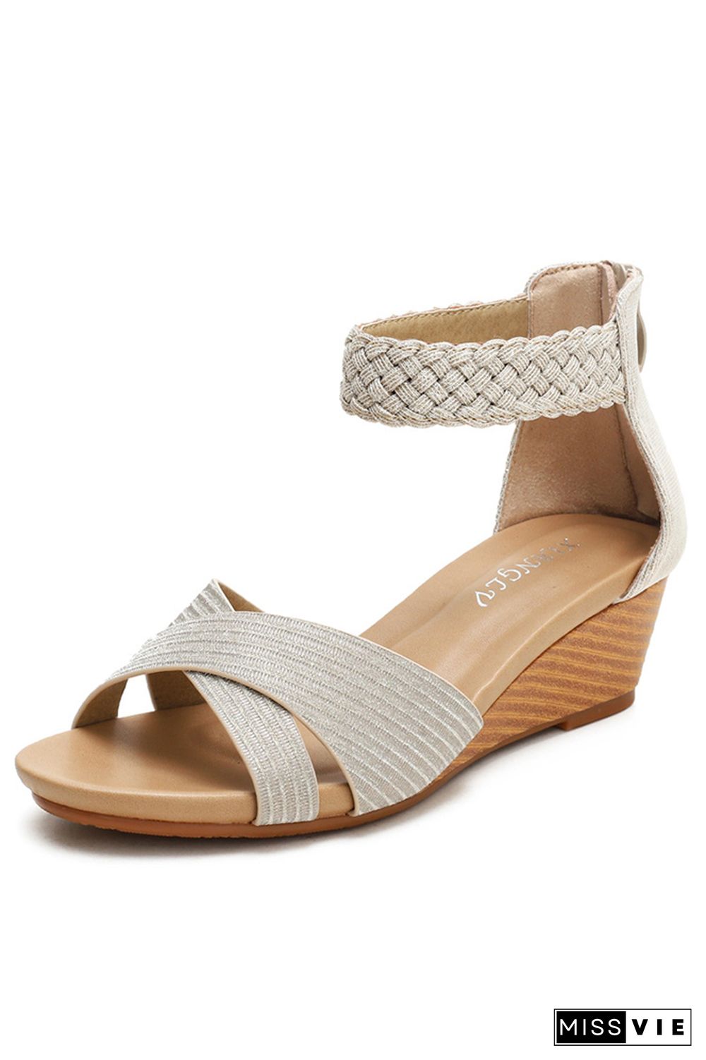 Peep-Toe Wedged-Heel Sandals Wholesale