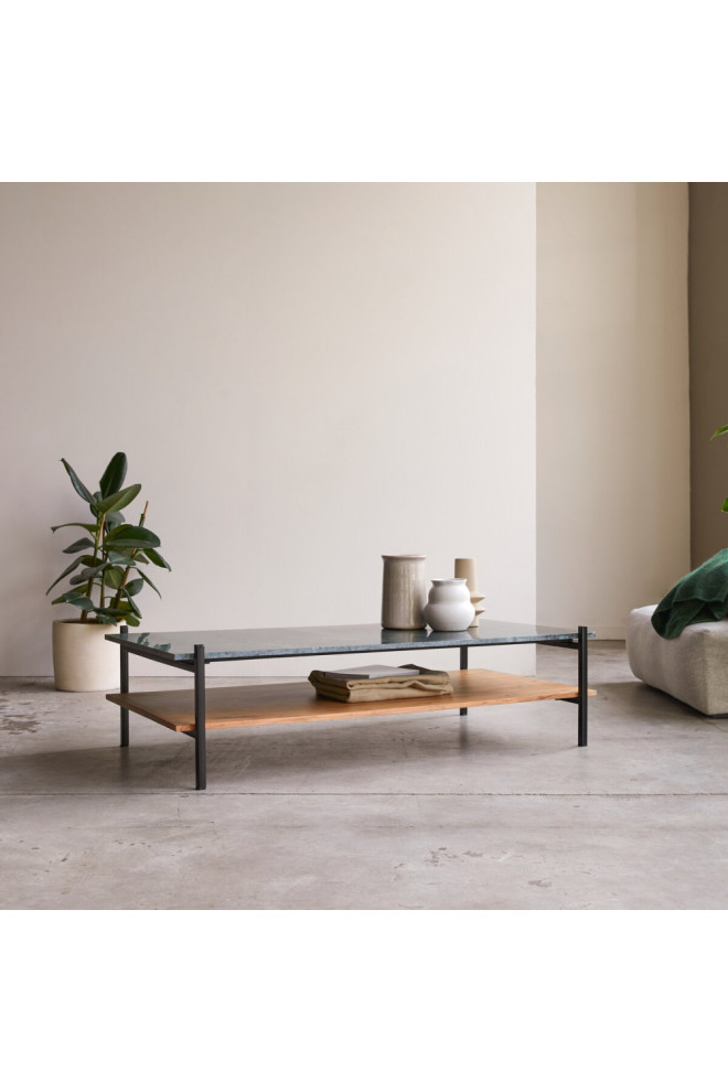 Acacia And Blue Marble Coffee Table  Tikamoon Edit   Transitional   Coffee Tables   by Oroa   Distinctive Furniture  Houzz