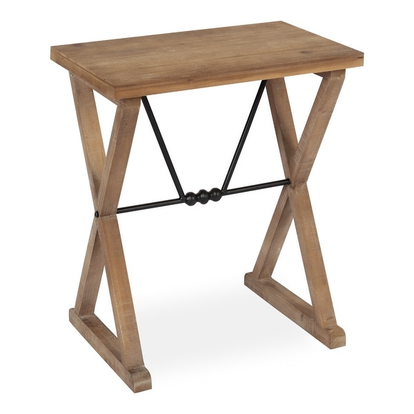 Kate and Laurel Travere Wood and Metal Side Table - 22x14x26