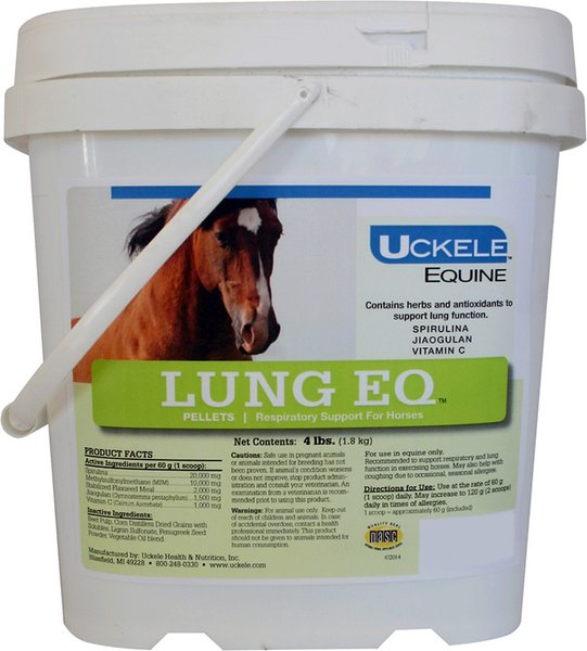 Uckele Lung Eq Respiratory Support Pellets Horse Supplement， 4-lb bucket