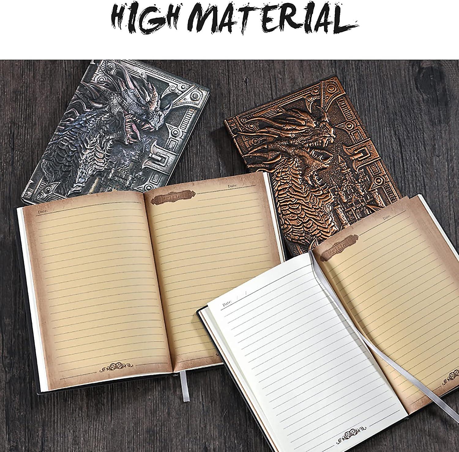 3d Dragon Embossed Journal Writing Notebook，hardcover Dnd Journal Handmade Daily Notepad Travel Diary，rpg Accessories Gift For Dm'sanddandd Players