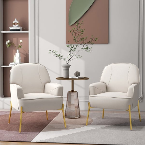 Modern Accent Chairs Living Room Armchair with Metal Legs