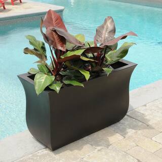 Mayne Valencia 36 in. x 16 in. x 22 in. Espresso Long Polyethylene Planter 5875-ES