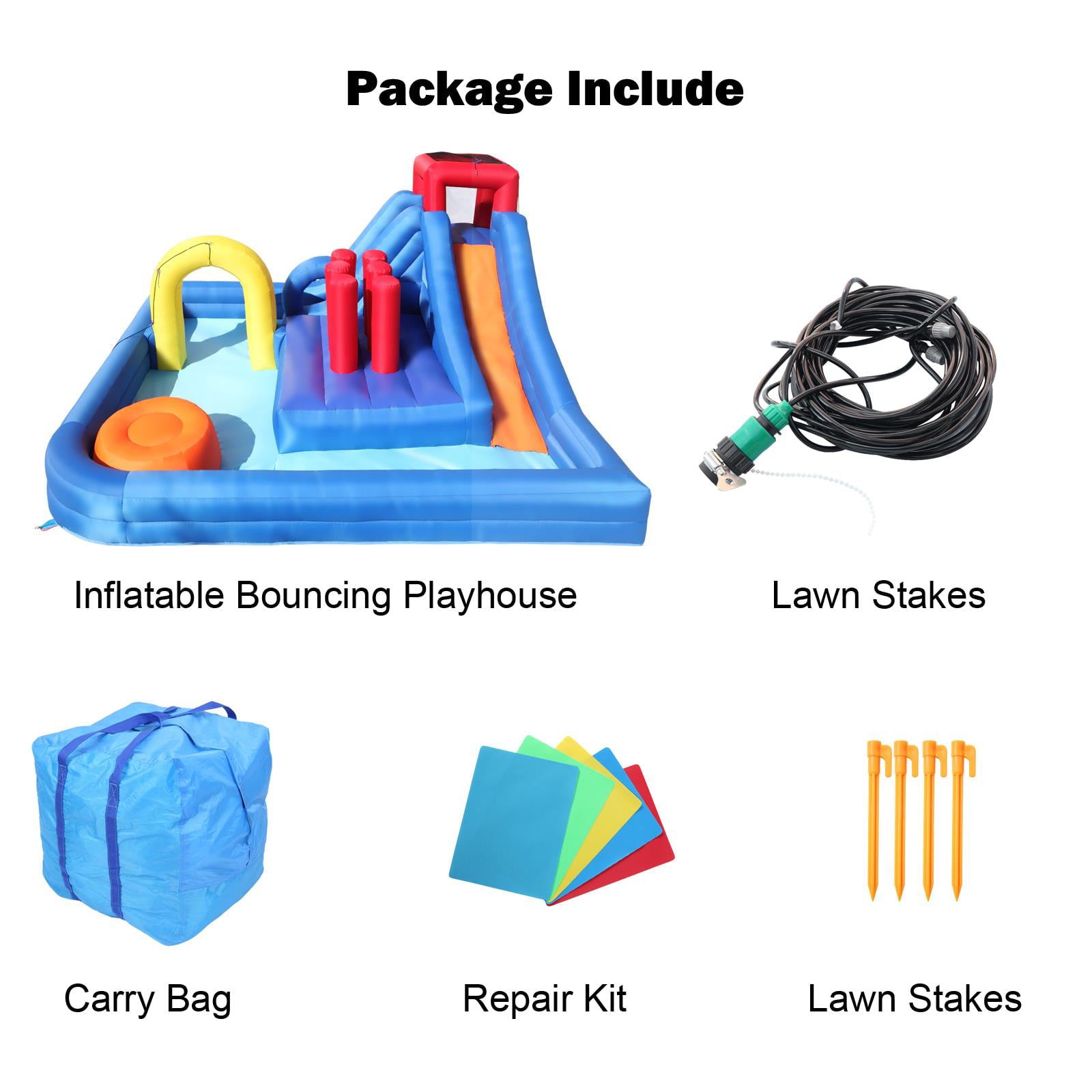 SalonMore Kids Large Inflatable Bounce House Jump Castle with Water Slide Pool(Without Blower)