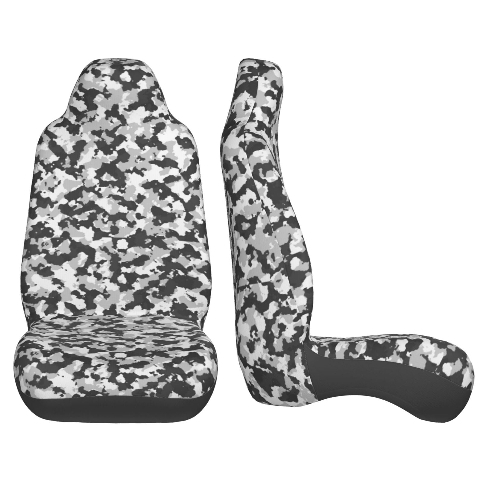 TEQUAN Front Seat Covers， Camouflage Texture Pattern 2 Piece Car Seat Cover Fit Most Car SUV Truck Van