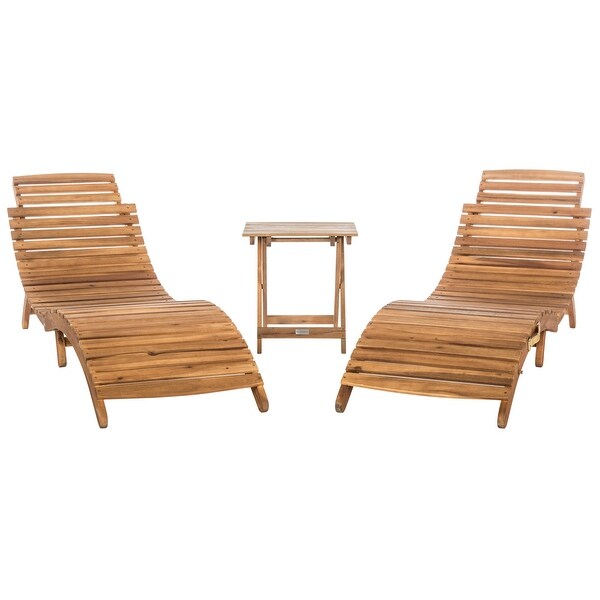 SAFAVIEH Outdoor Living Pacifica Brown/ Navy Piece Lounge Set