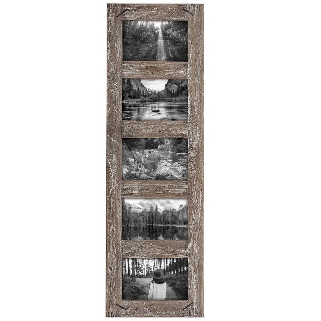 4 X 6 Inch Decorative Distressed Wood Picture Frame With Nail Accents Holds 5 4x6 Photos Foreside Home amp Garden