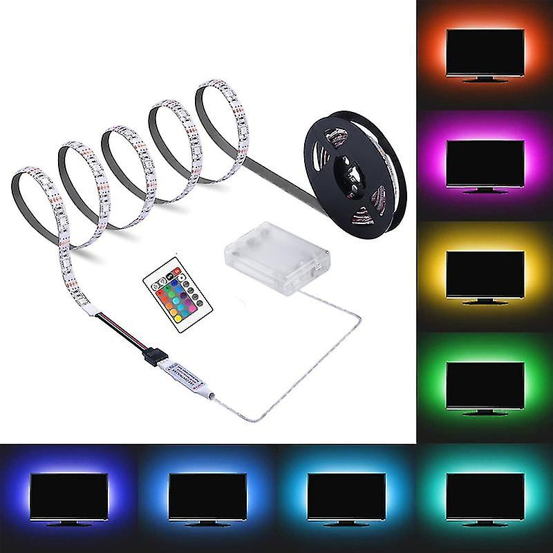 Led Strip Light Remote Control Battery Box Powered High Brightness Ip65 Waterproof Decoration Dc 5v Rgb 5050 Tv Backlight Room Lights Wall Decor For H