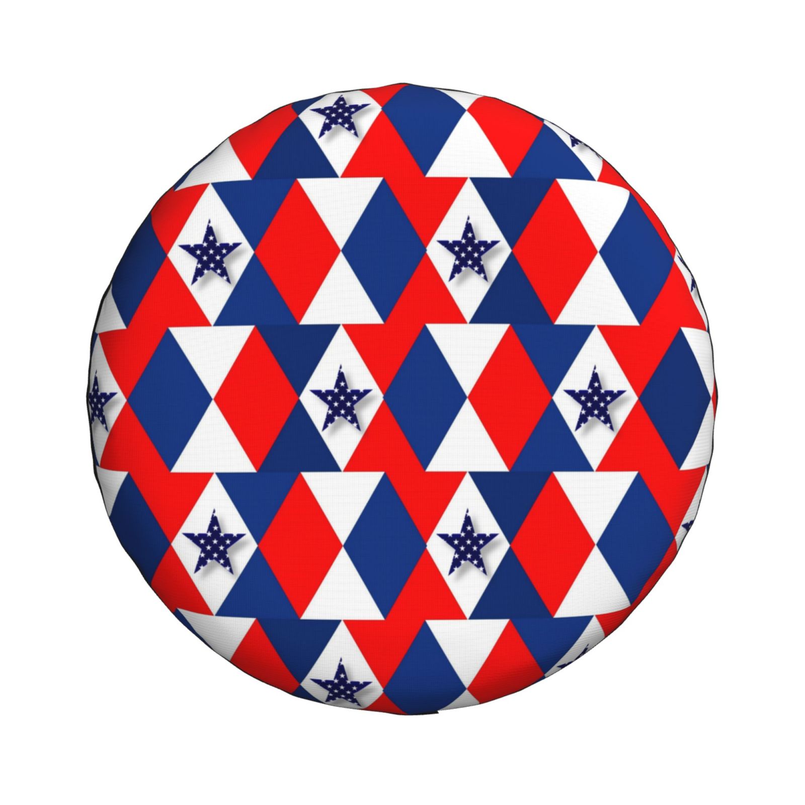 DouZhe Waterproof Spare Tire Cover， Patriotic Red White Blue 3D Stars Prints Adjustable Wheel Covers Fit for Jeep Trailer RV SUV Car， 14 inch