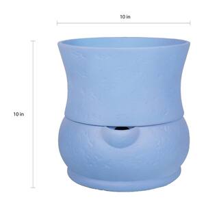 MPG 10 in. Dia x 10 in. H Composite Self Watering Belly Pot in Blue PC2081BLU