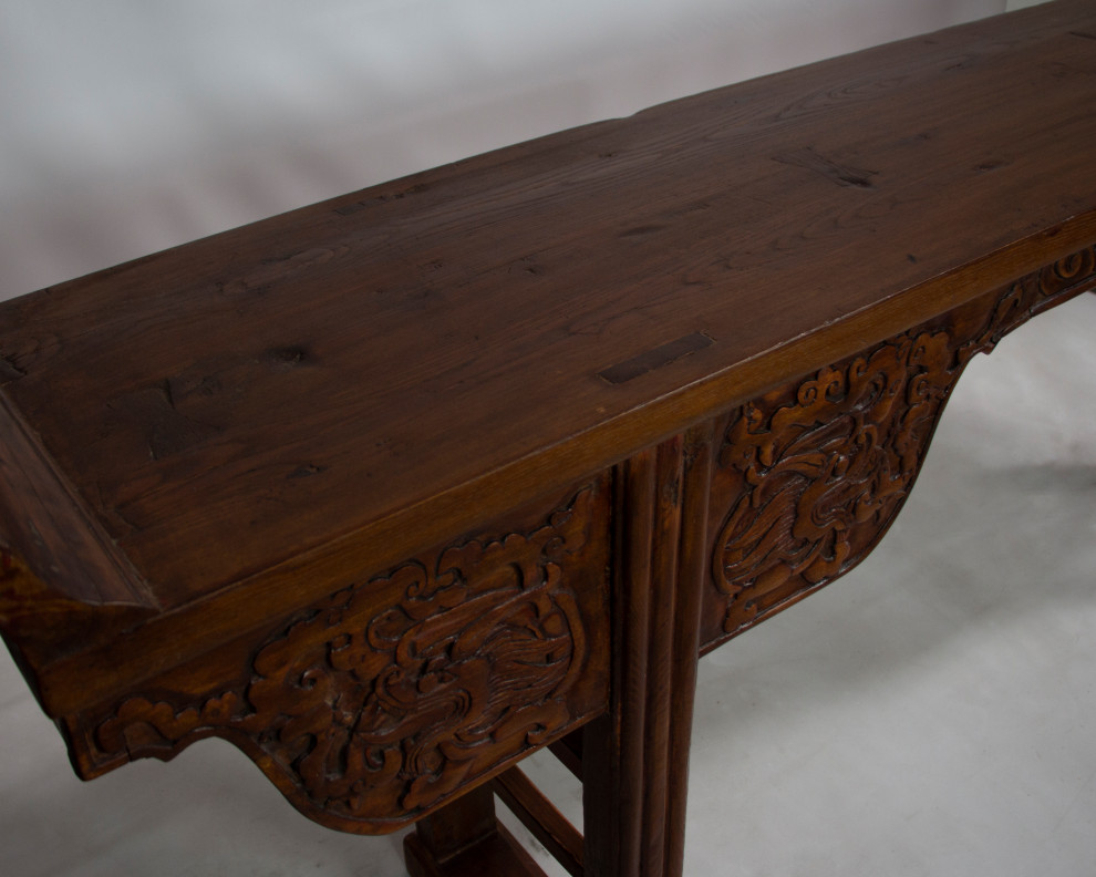 Consigned  Antique Carved Chinese Dragon Console Table   Asian   Console Tables   by Redd Furnishings  Houzz