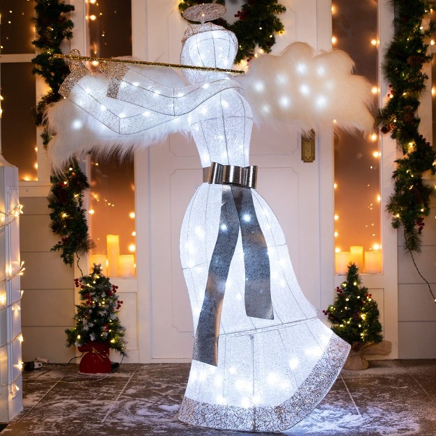 Joiedomi 5ft Christmas Angel With Flute Yard Light Outdoor Decoration Christmas Event Christmas Eve Night D cor