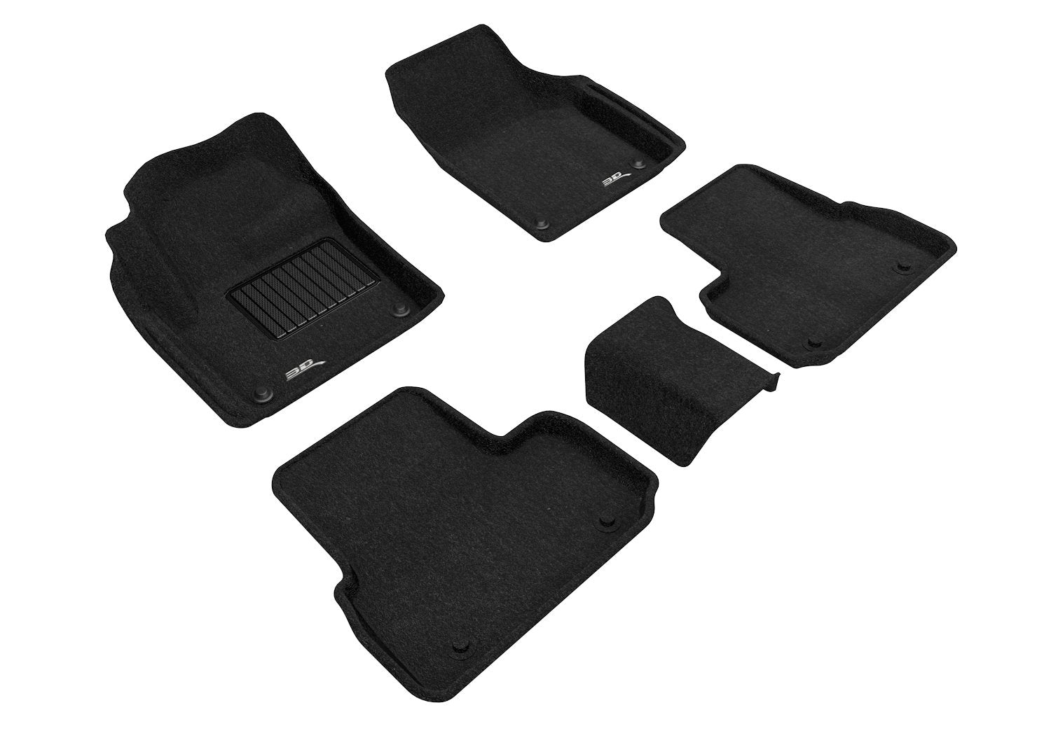 3D Maxpider 2015-2019 Fits Land Rover Discovery Sport 5-Seats Elegant Woven Nylon Black 1st 2nd Row Floor Mat L1LR02104709