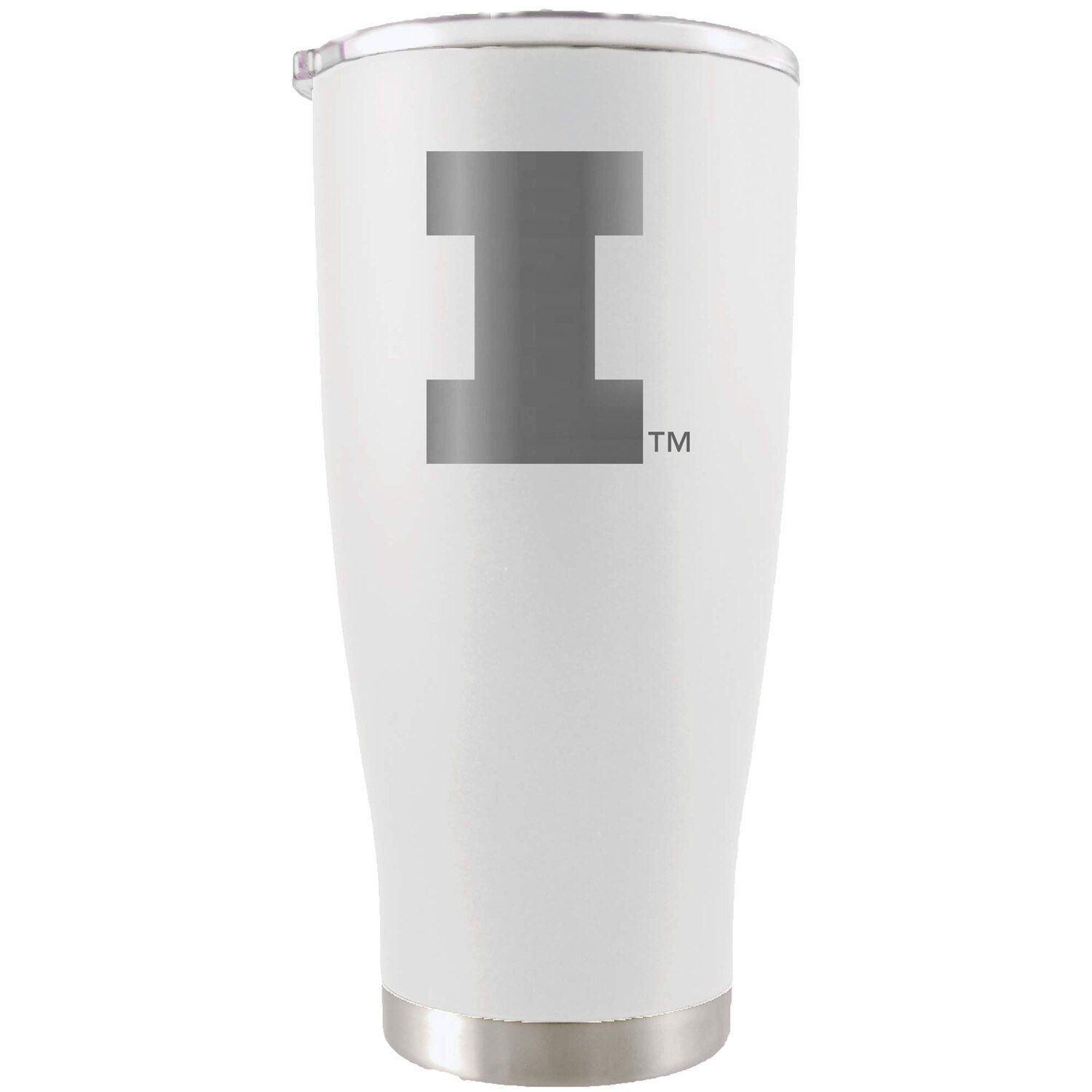 Illinois Fighting Illini 20oz. Etched Team Logo Tumbler - White