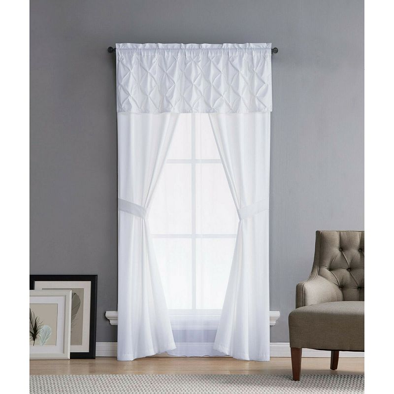 Kate Aurora Complete 5 Pc. Ruffled Window in a Bag Curtain Set