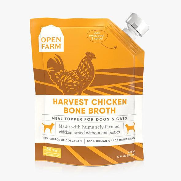 OPEN FARM HARVEST CHICKEN BONE BROTH FOR DOGS and CATS;