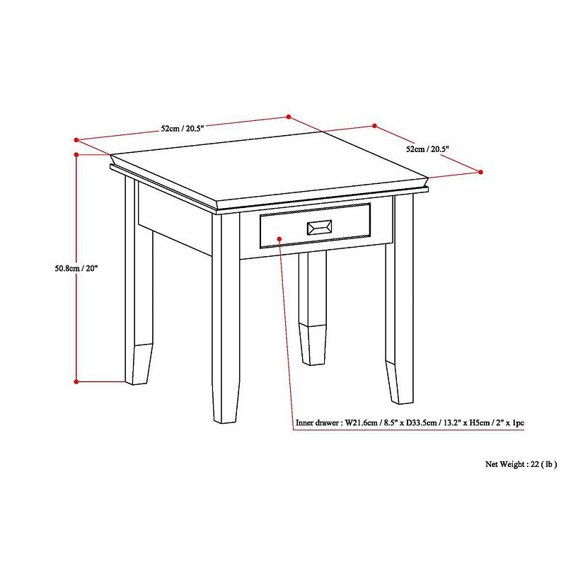 Simpli Home Artisan End Table