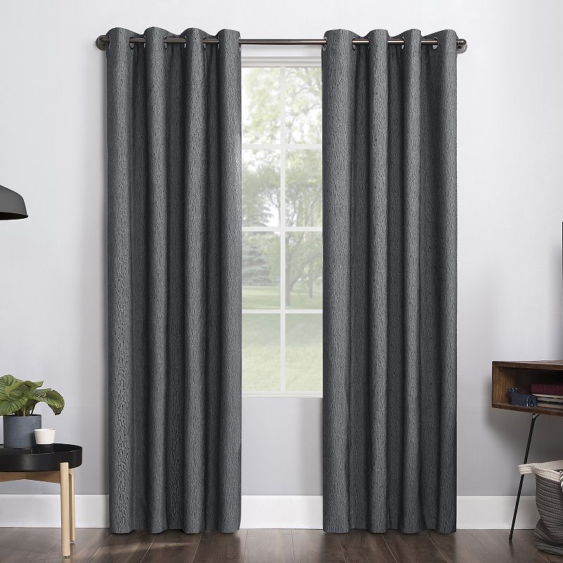 Sun Zero 1-panel Noir Dimensional Thermal Extreme 100% Blackout Grommet Window Curtain